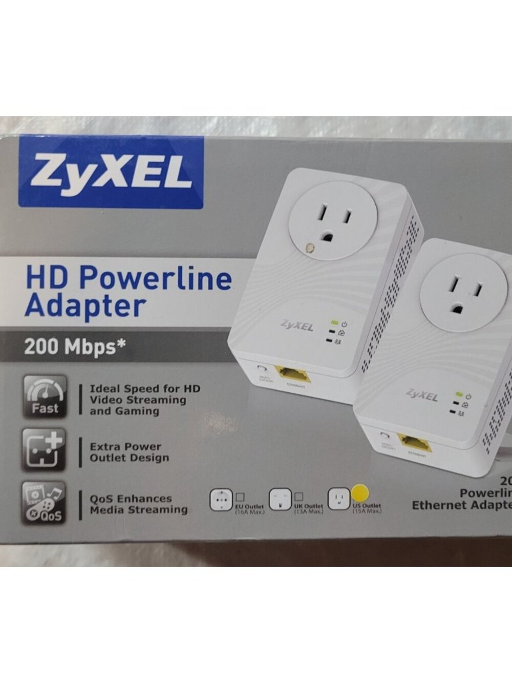 ZyXEL 200 Mbps Fast Ethernet Powerline Wall-Plug Adapter Starter Kit - 2 Units